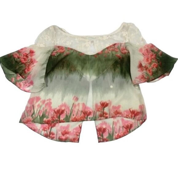 FARM Rio Tops - RARE NWOT Farm Rio Anthropologie Floral Sheer Blouse Boho Cottagecore Sm…
